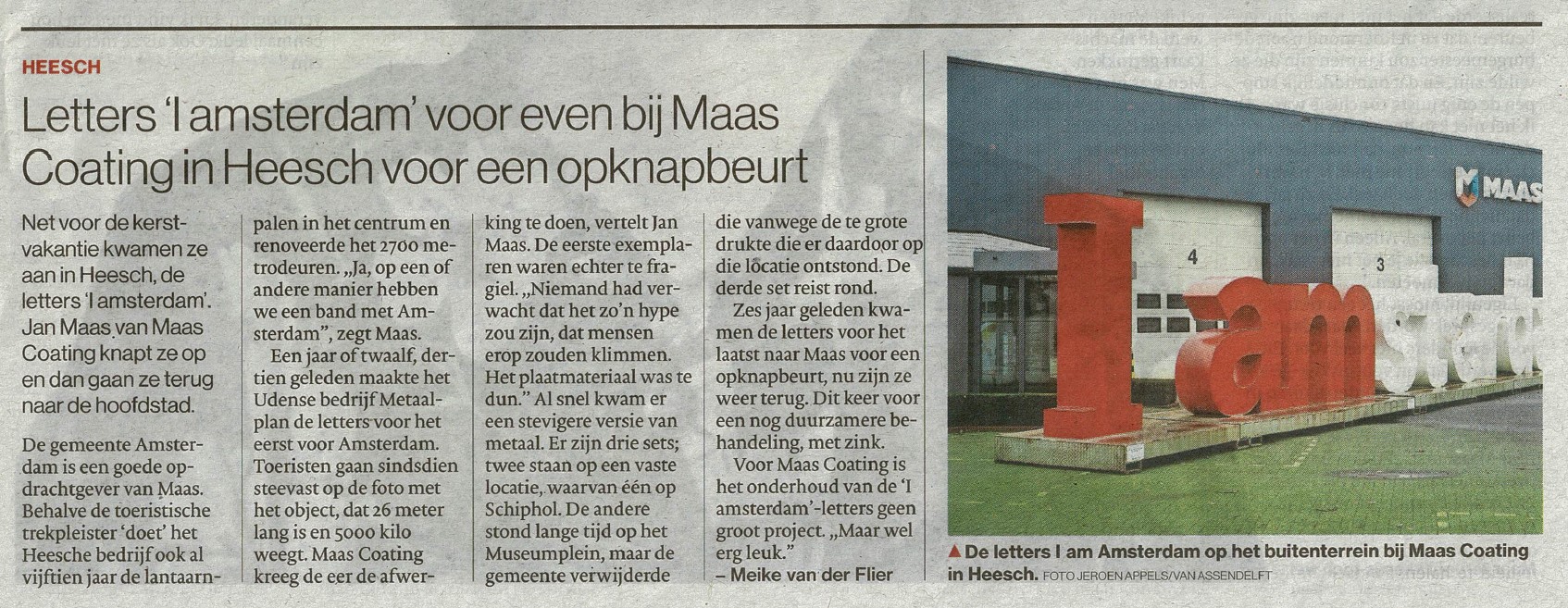 Letters 'I amsterdam' voor even bij Maas Coating in Heesch voor een opknapbeurt (1)